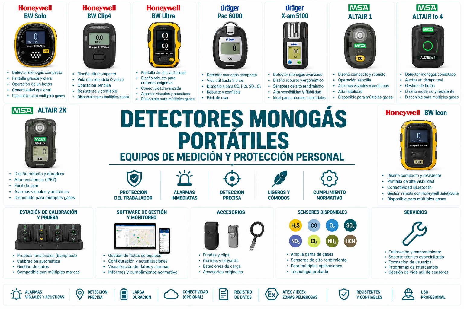 Detectores monogás portátiles